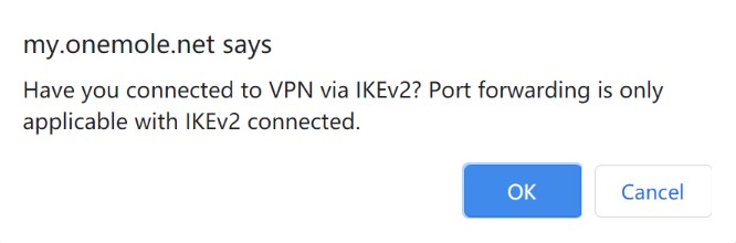 Confirm connection to VPN via IKEv2